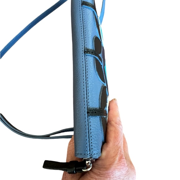 New w/o tags Brighton BLUEPRINT flower Wallet Crossbody w/ detachable st… - Picture 6 of 7